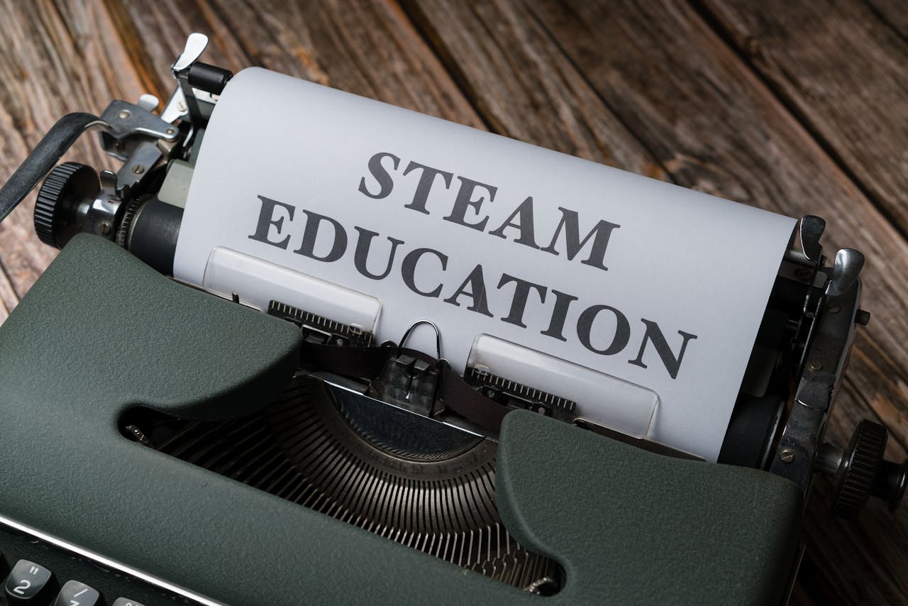 Steam education on a typewriter